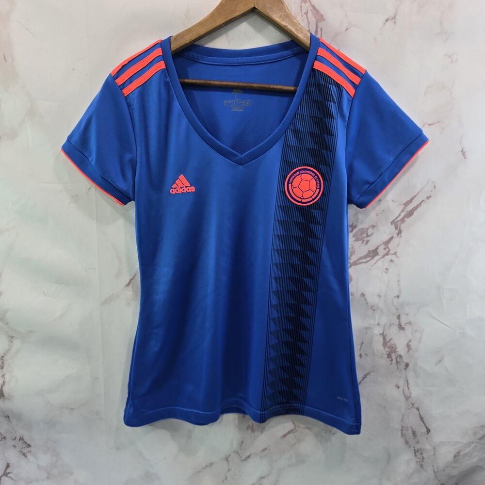 Columbian Soccer Jersey Boys Large Blue Federacion FCF World Cup Away 17 18